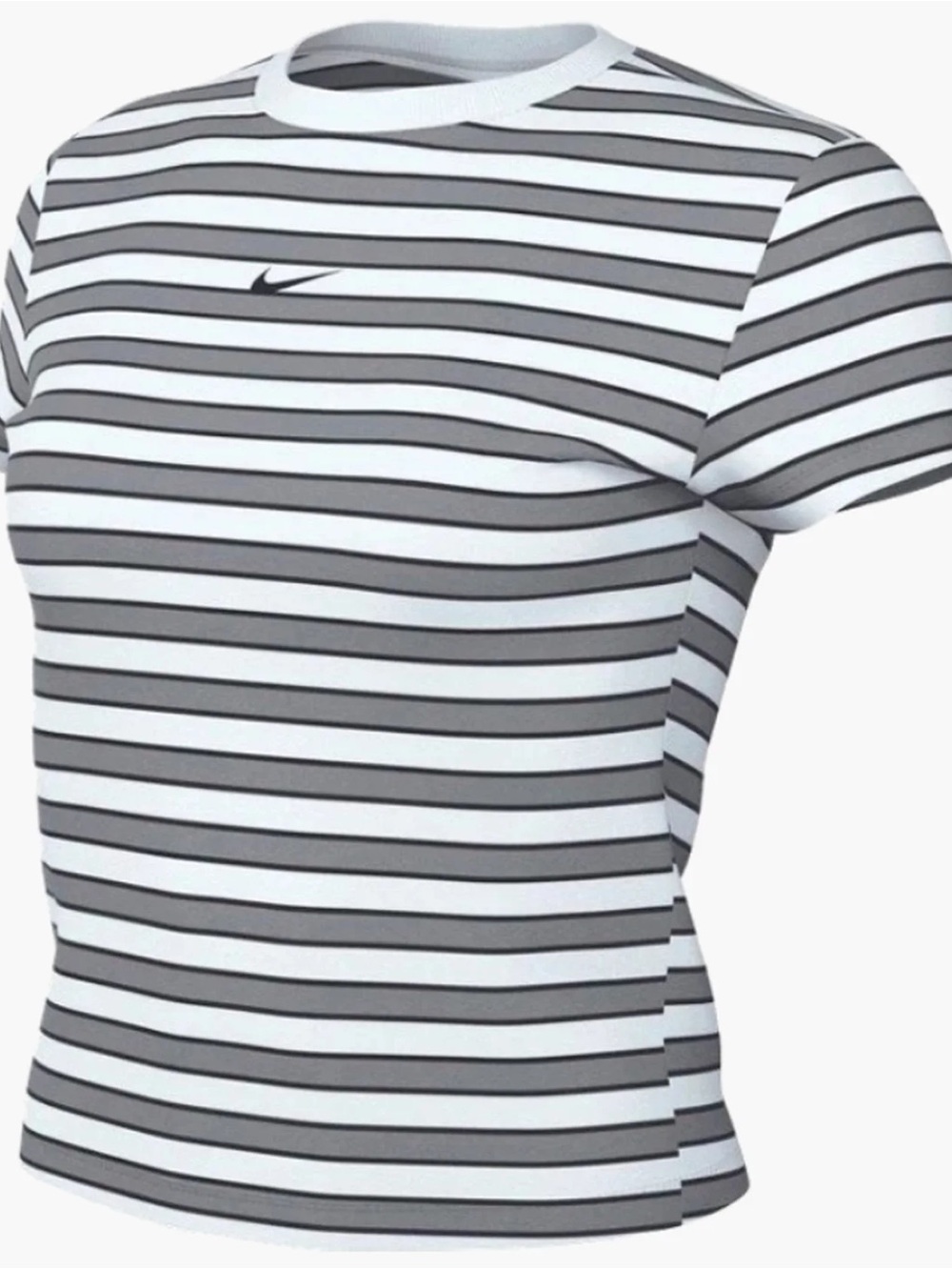 Nike Black and White Striped Crew Tee